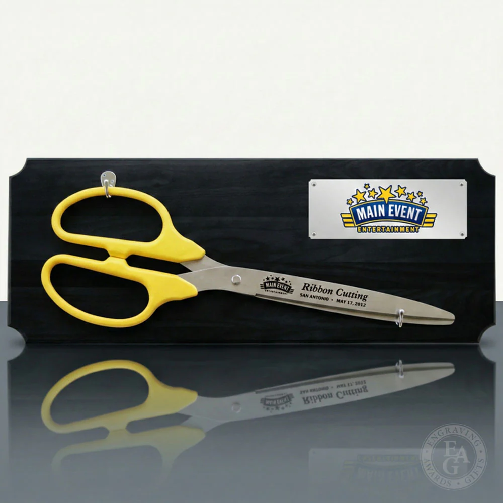 36" Ceremonial Ribbon Cutting Scissors Black Plaque - Image 5