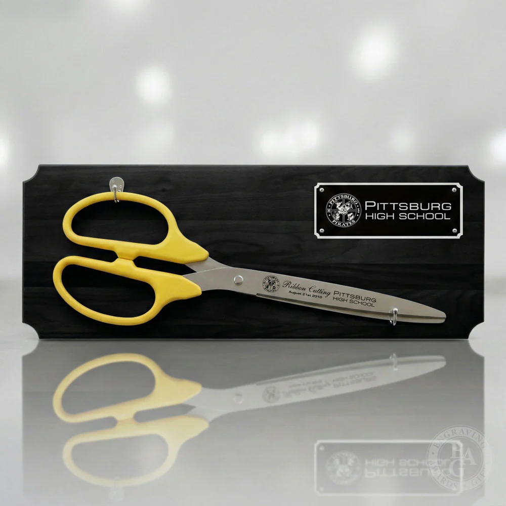 36" Ceremonial Ribbon Cutting Scissors Black Plaque - Image 6