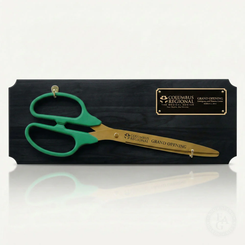 36" Ceremonial Ribbon Cutting Scissors Black Plaque - Image 7