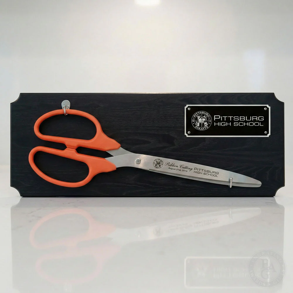 36" Ceremonial Ribbon Cutting Scissors Black Plaque - Image 8