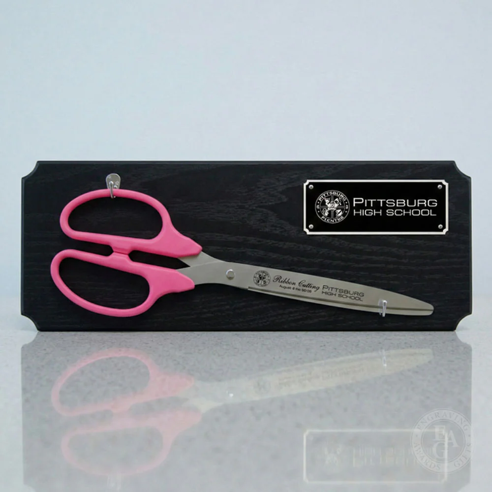 36" Ceremonial Ribbon Cutting Scissors Black Plaque - Image 9