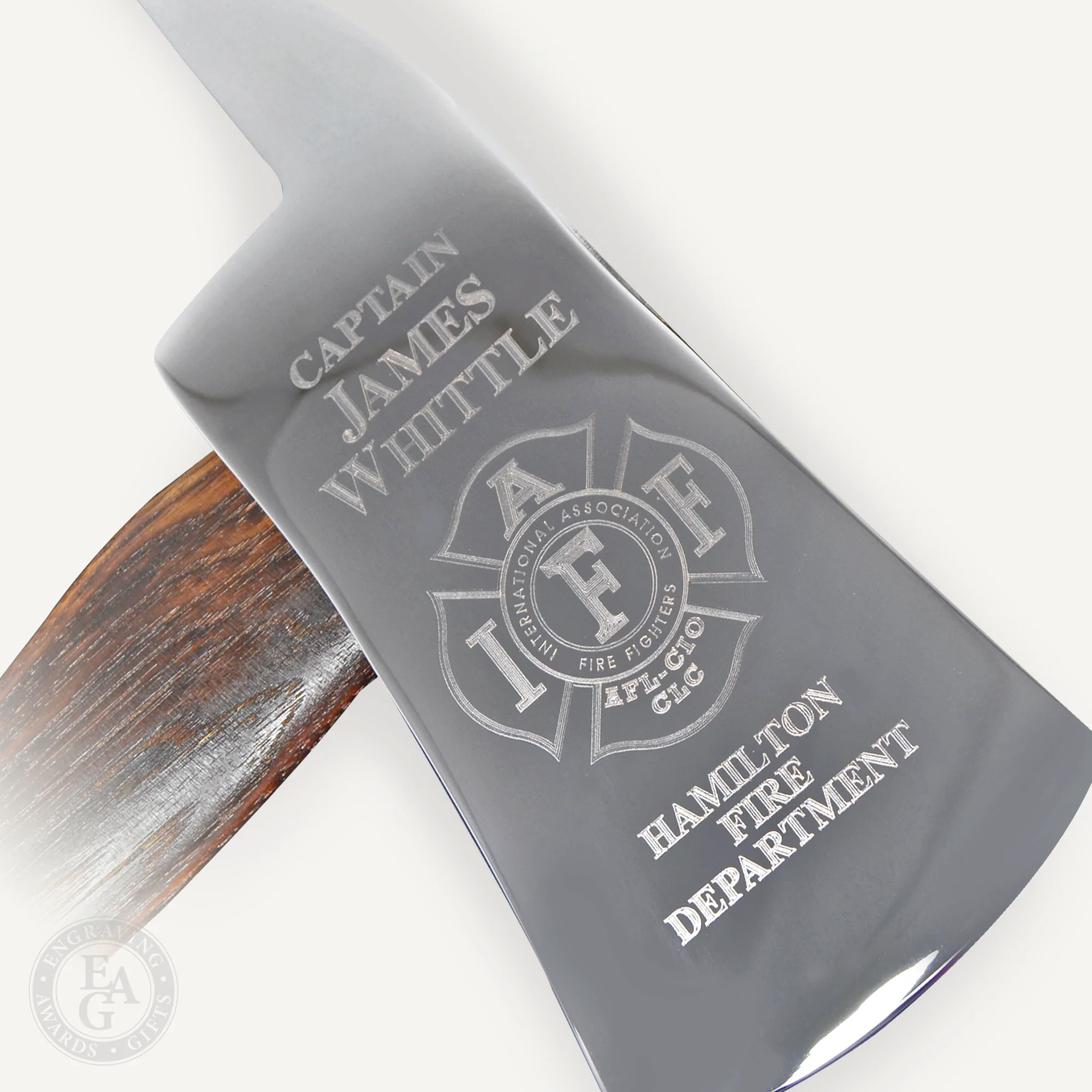 36" Chrome Plated Ceremonial Firefighter Parade Axe - Flamed - Image 13