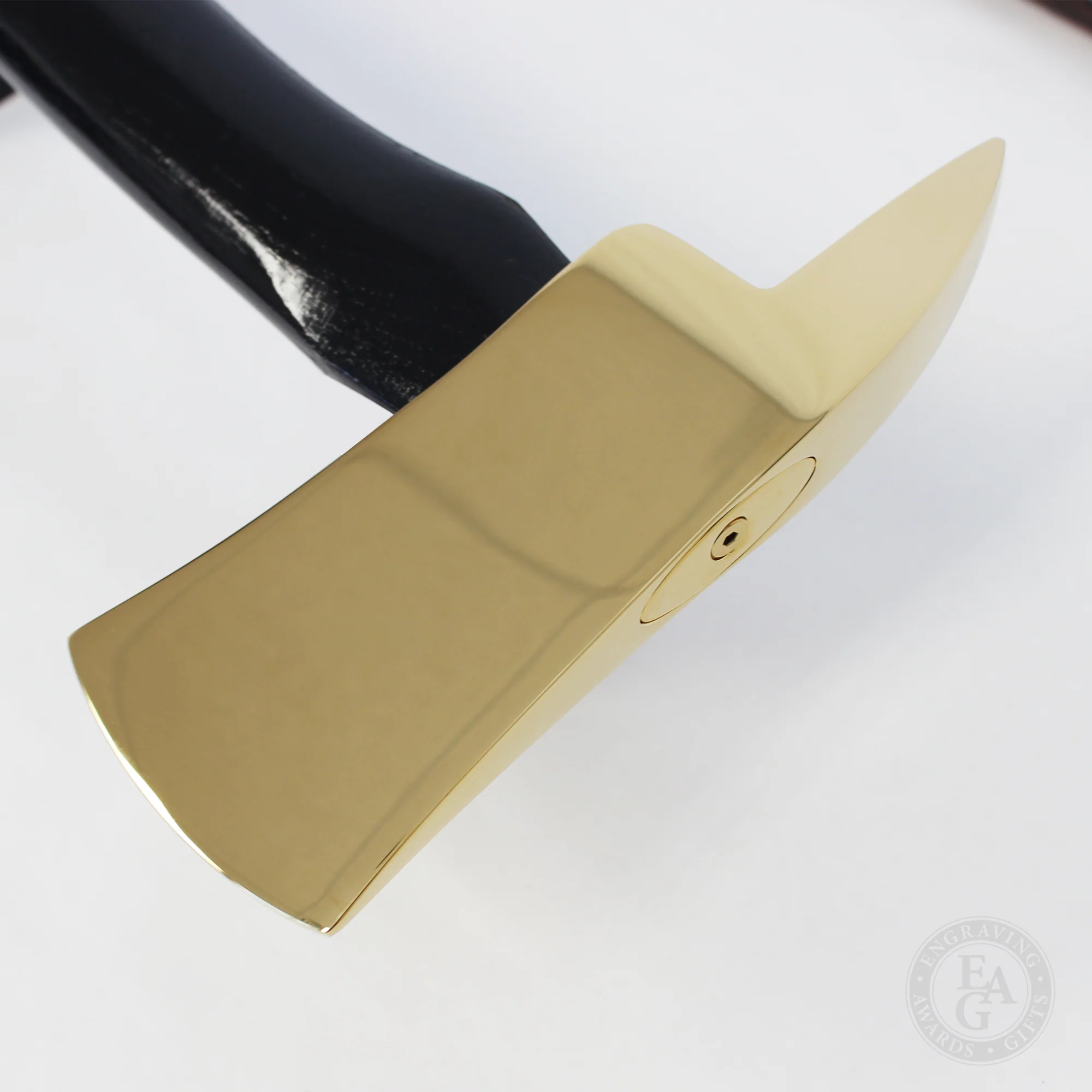 36" Gold Plated Ceremonial Firefighter Axe - Black - Image 4