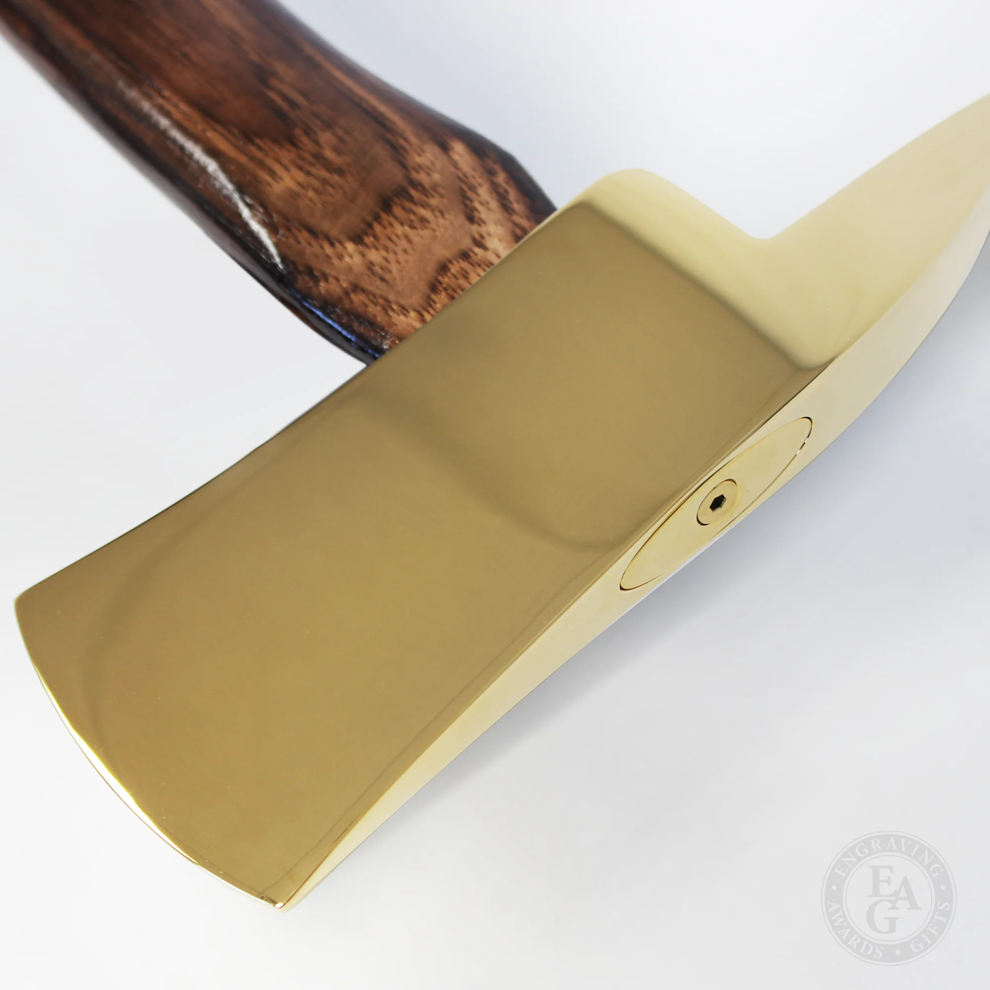 36" Gold Plated Ceremonial Firefighter Parade Axe - Flamed - Image 2