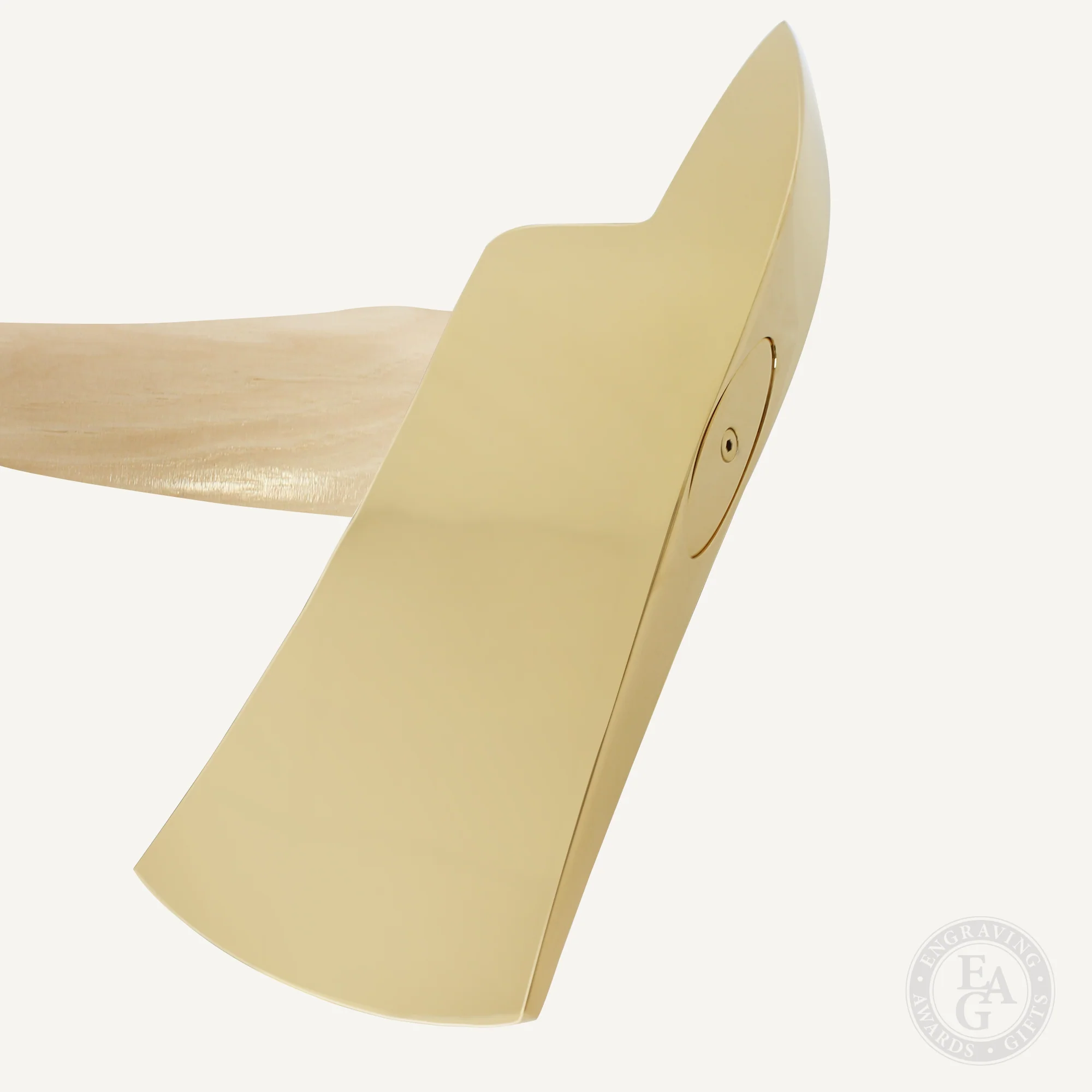 36" Gold Plated Ceremonial Firefighter Parade Axe - Natural - Image 2