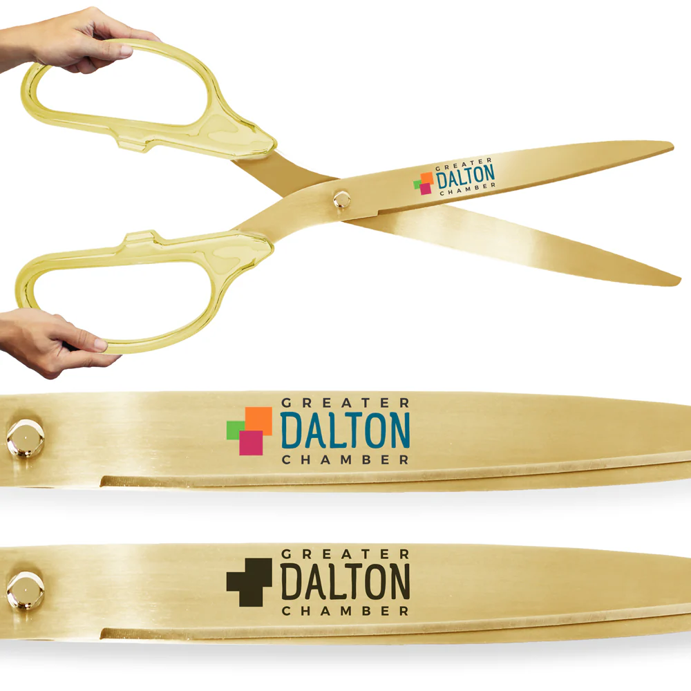 36" Gold Plated Ribbon Cutting Scissors with Gold Blades