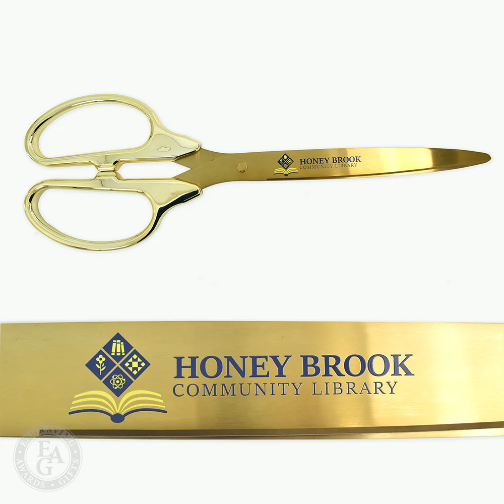 36" Gold Plated Ribbon Cutting Scissors with Gold Blades - Image 16