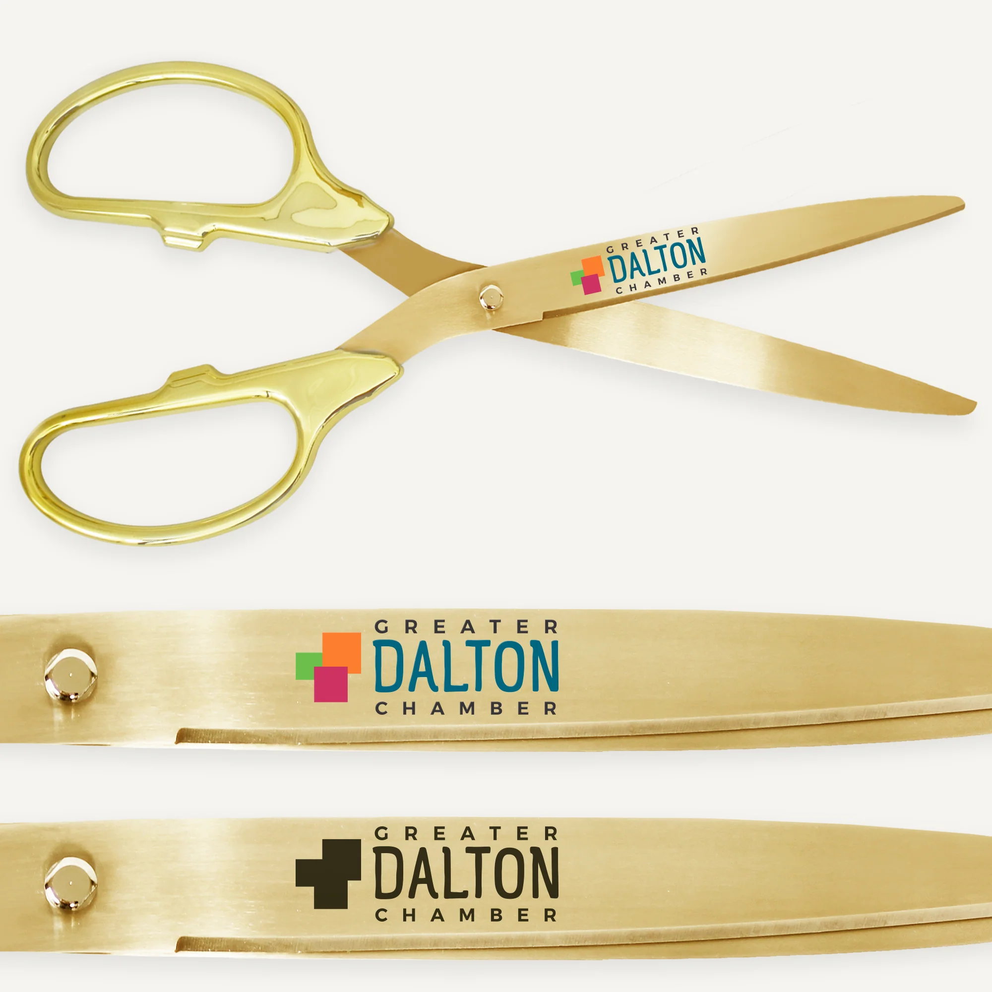 36" Gold Plated Ribbon Cutting Scissors with Gold Blades - Image 2