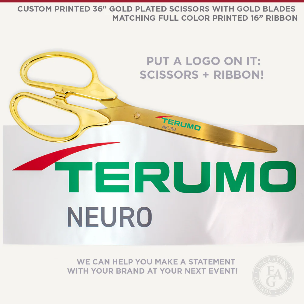36" Gold Plated Ribbon Cutting Scissors with Gold Blades - Image 21