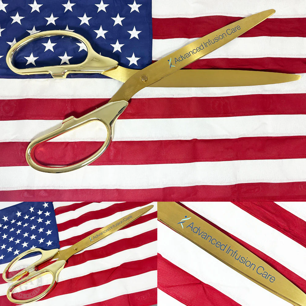 36" Gold Plated Ribbon Cutting Scissors with Gold Blades - Image 23