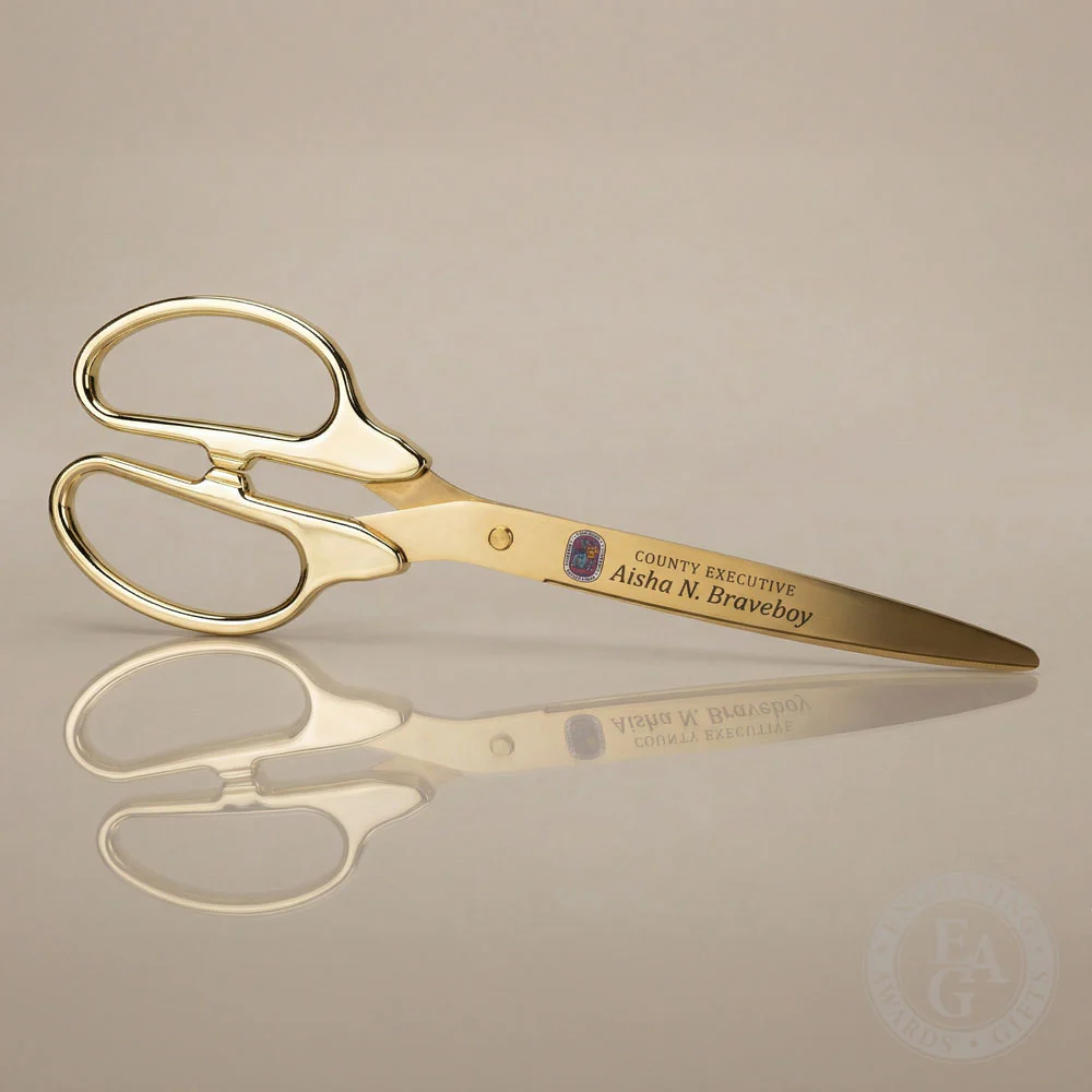 36" Gold Plated Ribbon Cutting Scissors with Gold Blades - Image 26
