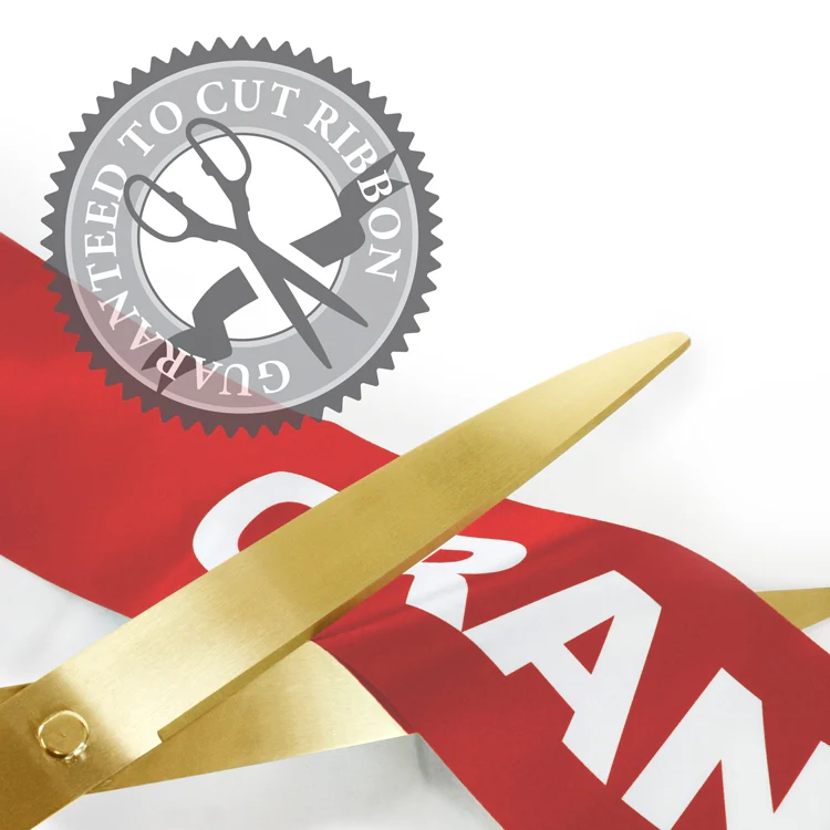 36" Gold Ribbon Cutting Scissors with Gold Blades - Image 3