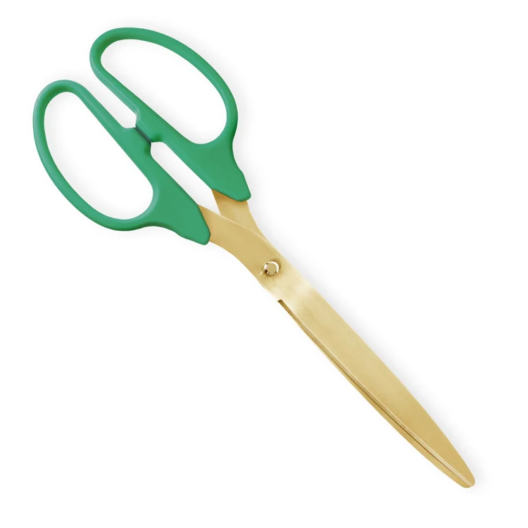 36" Green Ribbon Cutting Scissors with Gold Blades - Image 4