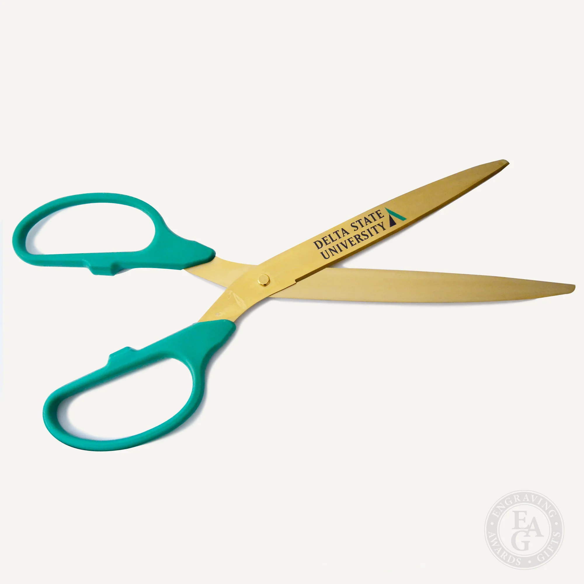 36" Green Ribbon Cutting Scissors with Gold Blades - Image 7