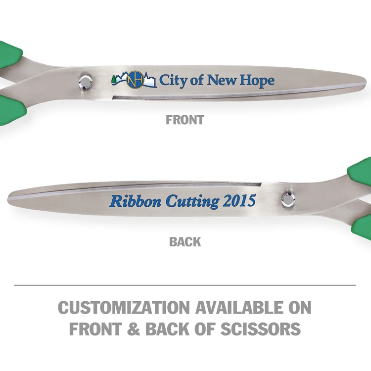 36" Green Ribbon Cutting Scissors with Silver Blades - Image 8