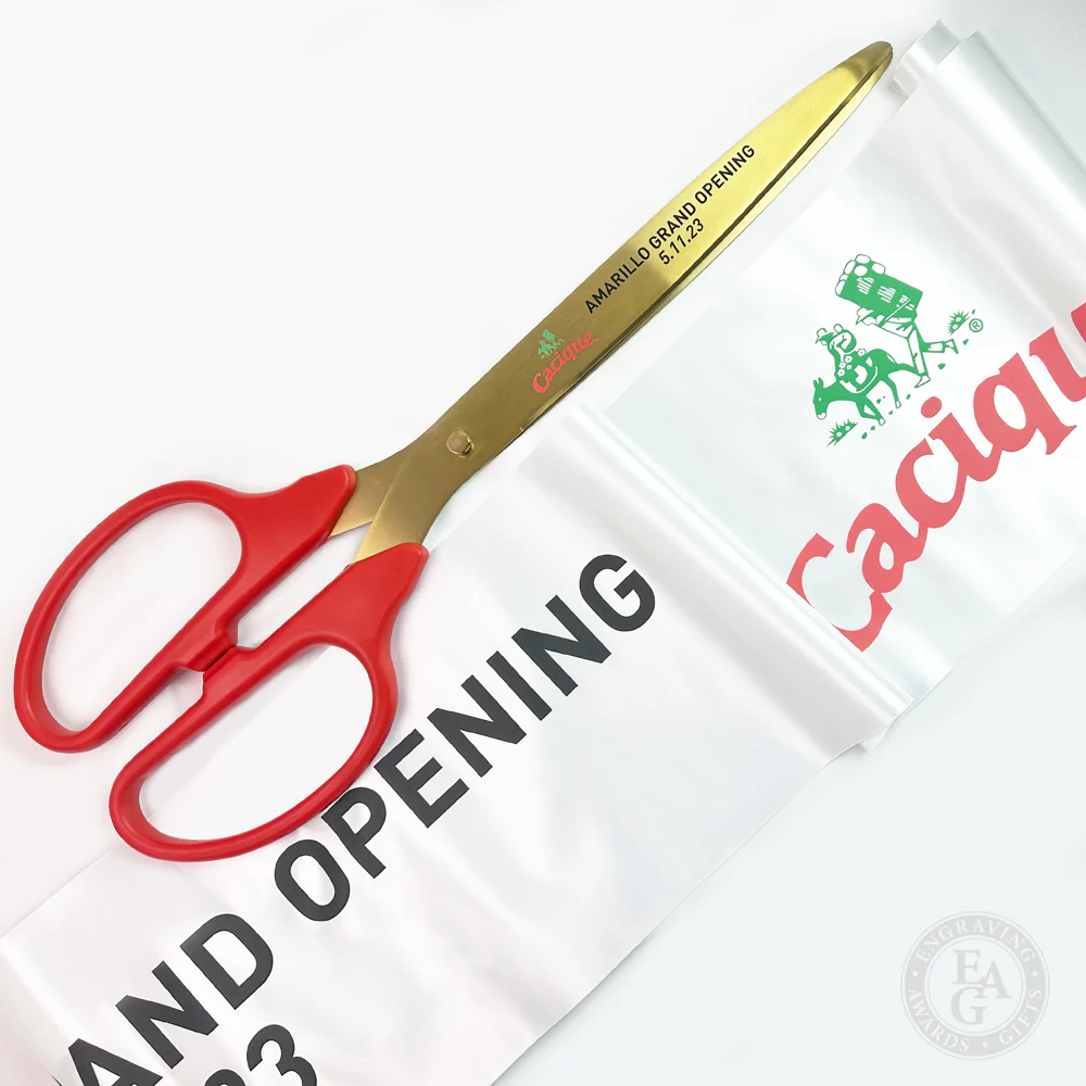 36" Red Ribbon Cutting Scissors with Gold Blades - Image 13
