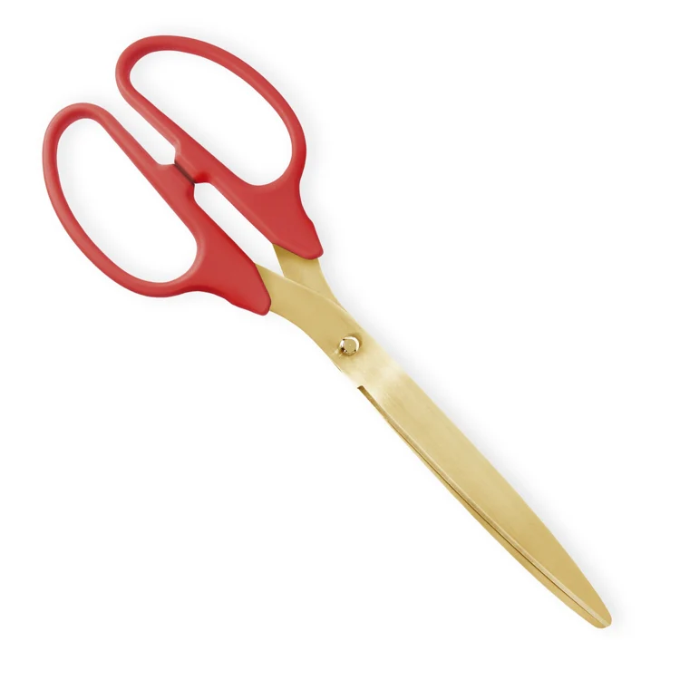 36" Red Ribbon Cutting Scissors with Gold Blades - Image 4
