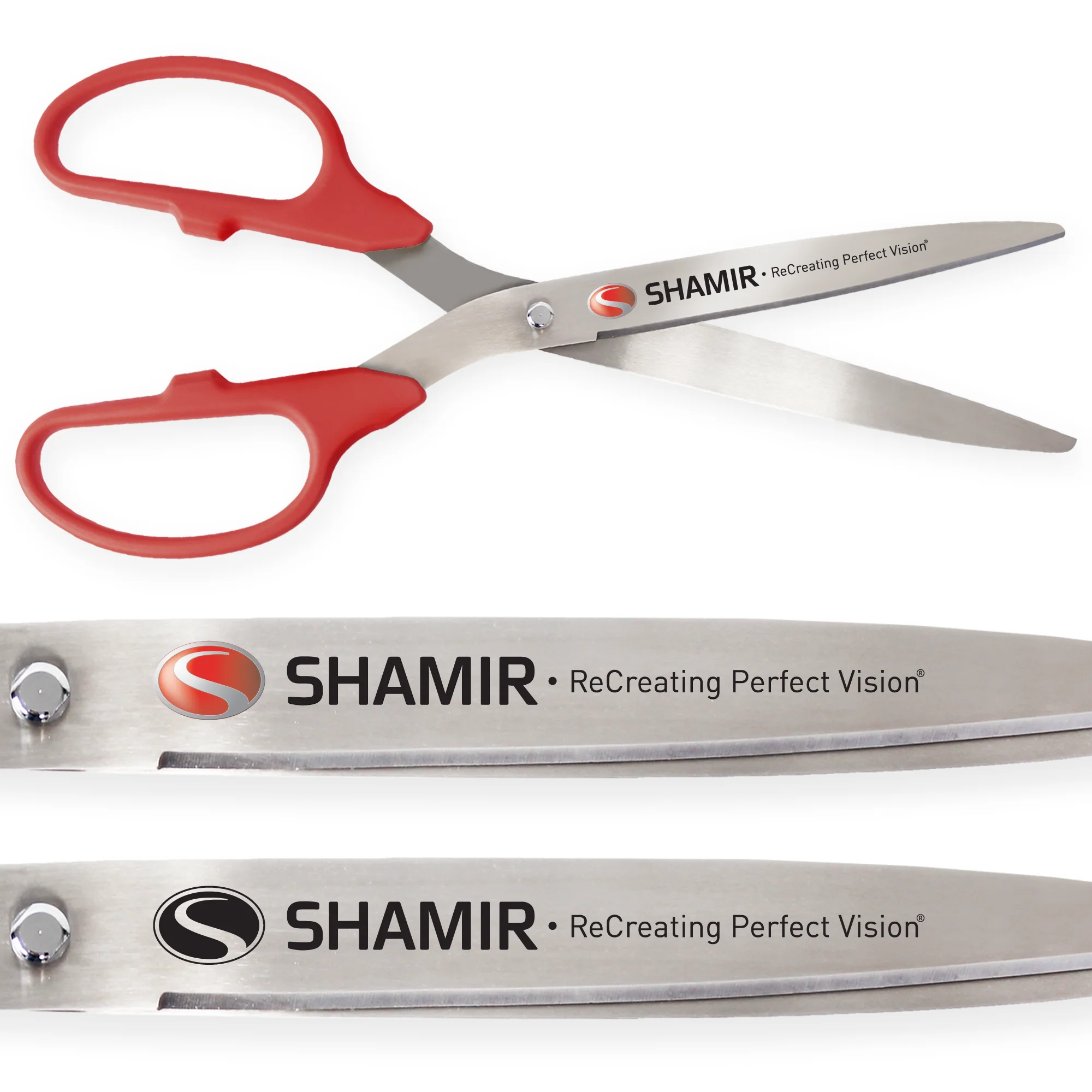 36" Red Ribbon Cutting Scissors with Silver Blades - Image 2
