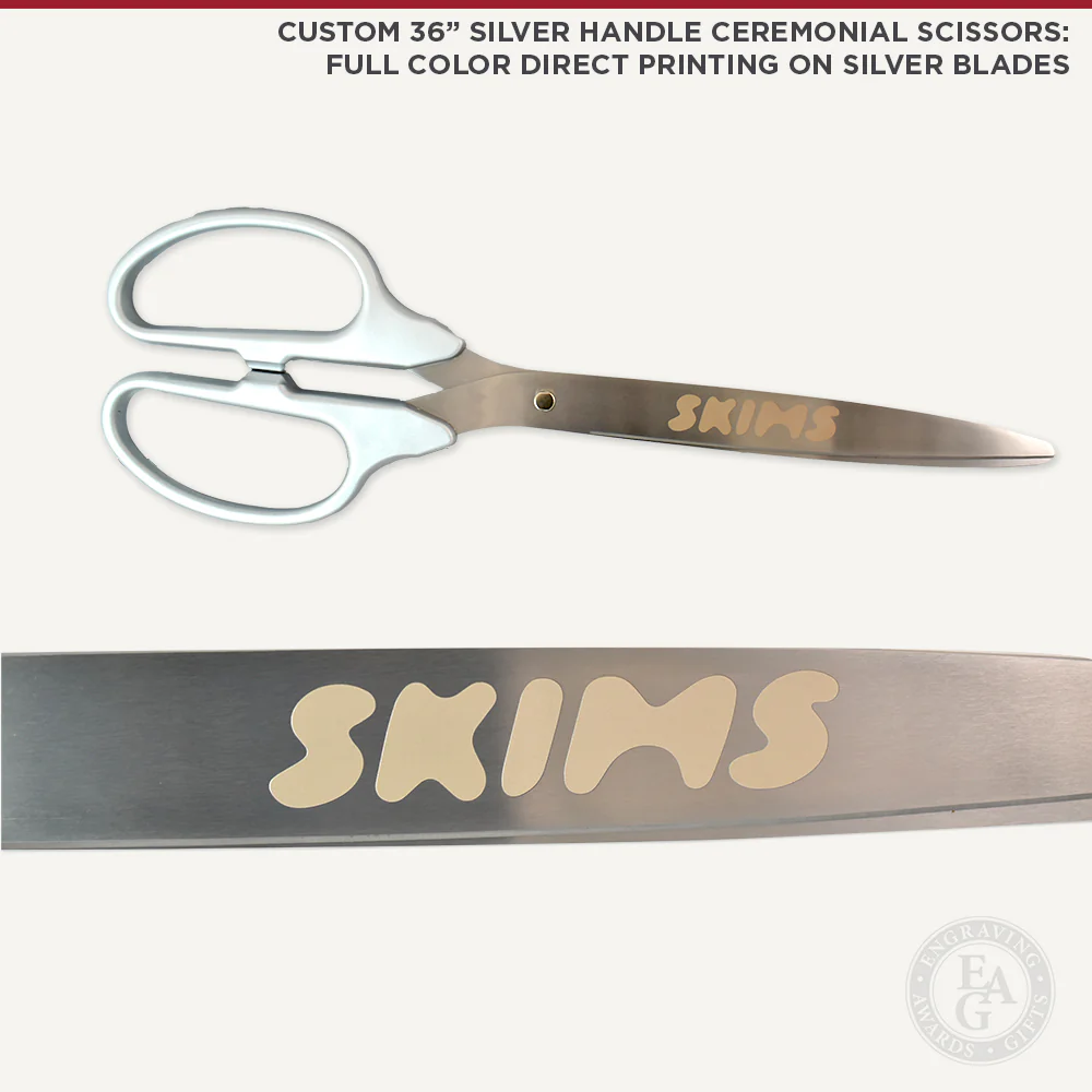 36" Silver Ribbon Cutting Scissors with Silver Blades - Image 15