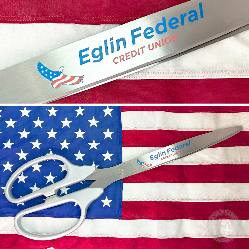 36" Silver Ribbon Cutting Scissors with Silver Blades - Image 16