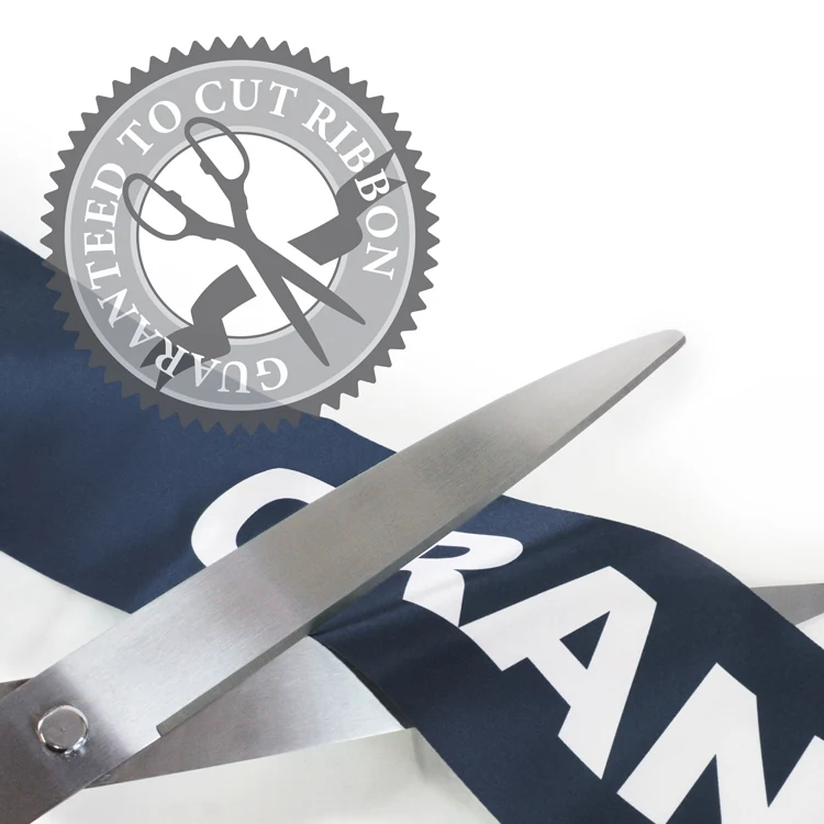 36" Silver Ribbon Cutting Scissors with Silver Blades - Image 4