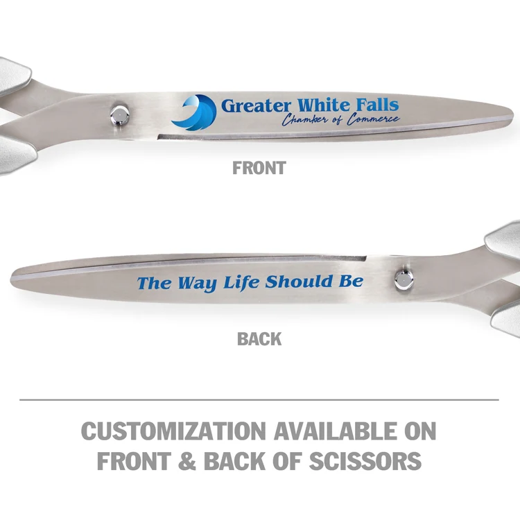 36" Silver Ribbon Cutting Scissors with Silver Blades - Image 8