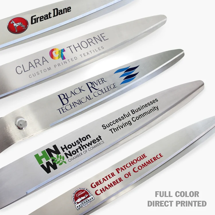 36" Silver Ribbon Cutting Scissors with Silver Blades - Image 9