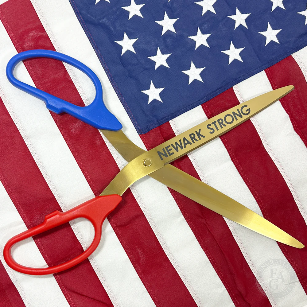 36" Two-Color Handle Ribbon Cutting Scissors with Gold Blades - Image 5
