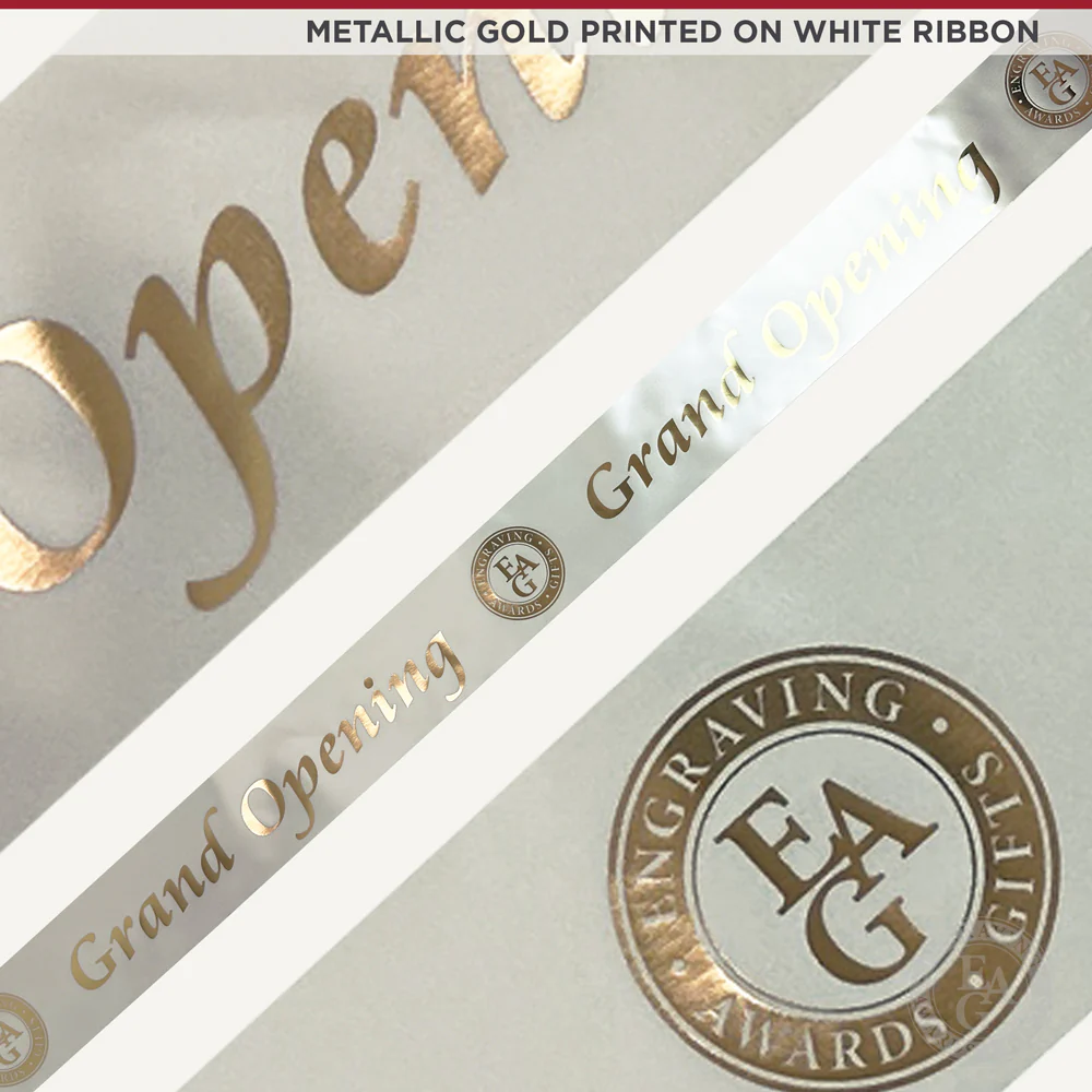 4" Wide Metallic Gold Printed Ribbon - Image 12