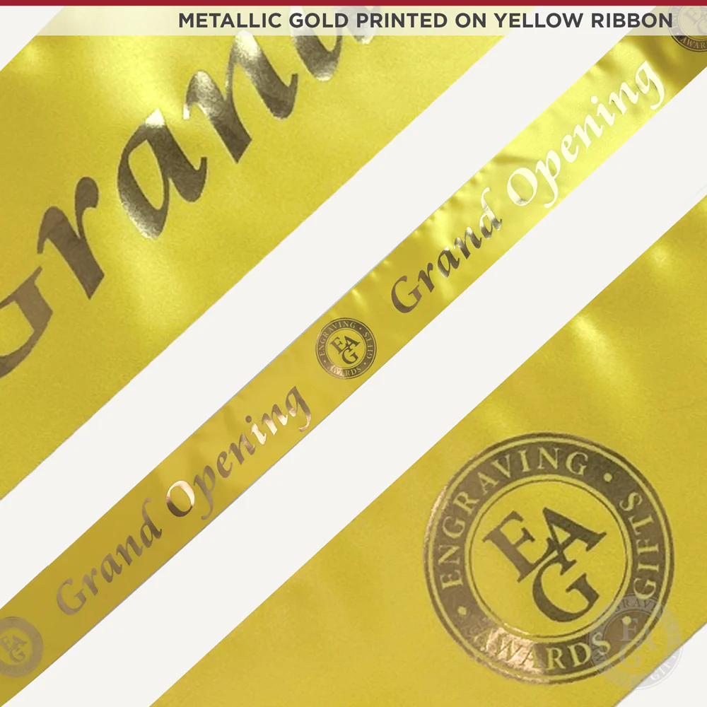 4" Wide Metallic Gold Printed Ribbon - Image 13
