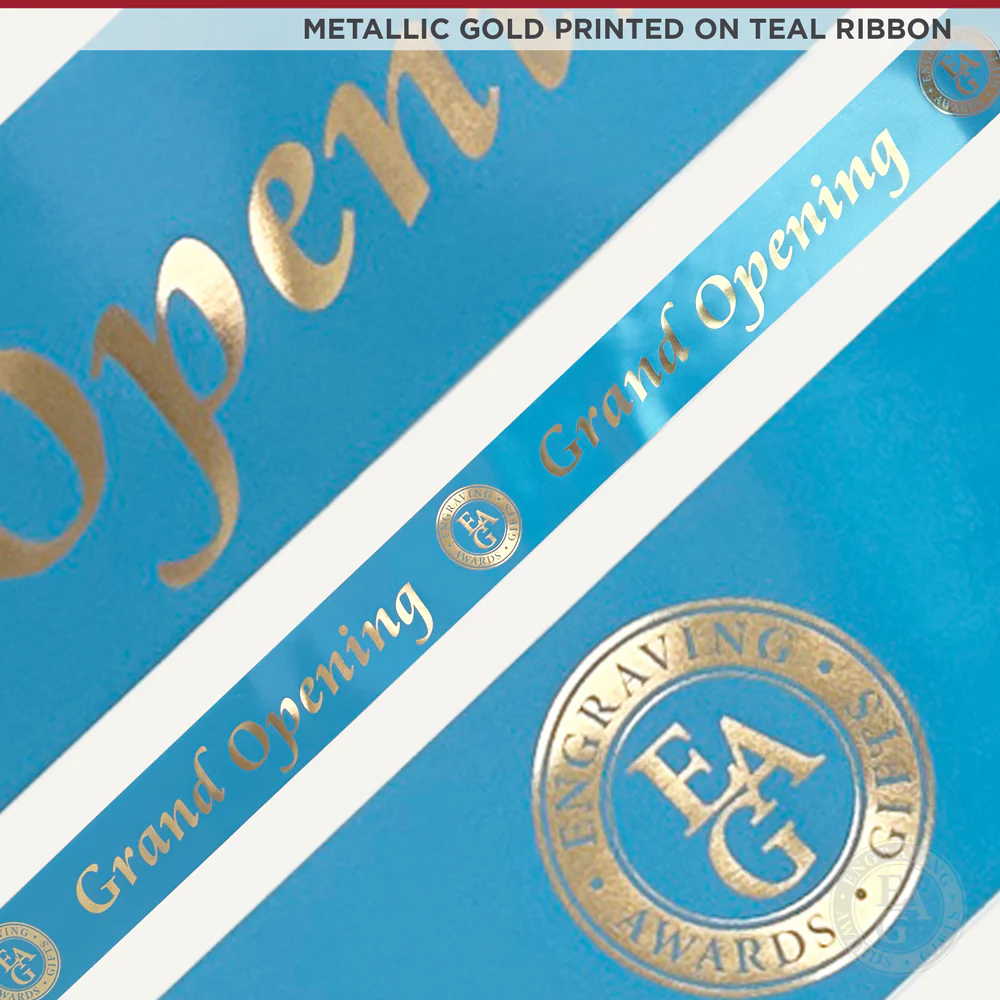 4" Wide Metallic Gold Printed Ribbon - Image 14