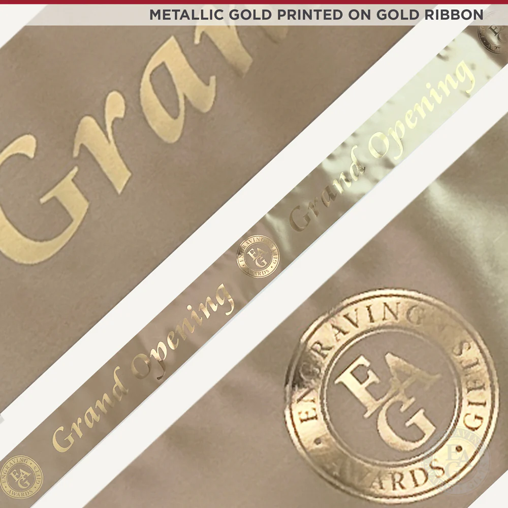 4" Wide Metallic Gold Printed Ribbon - Image 15