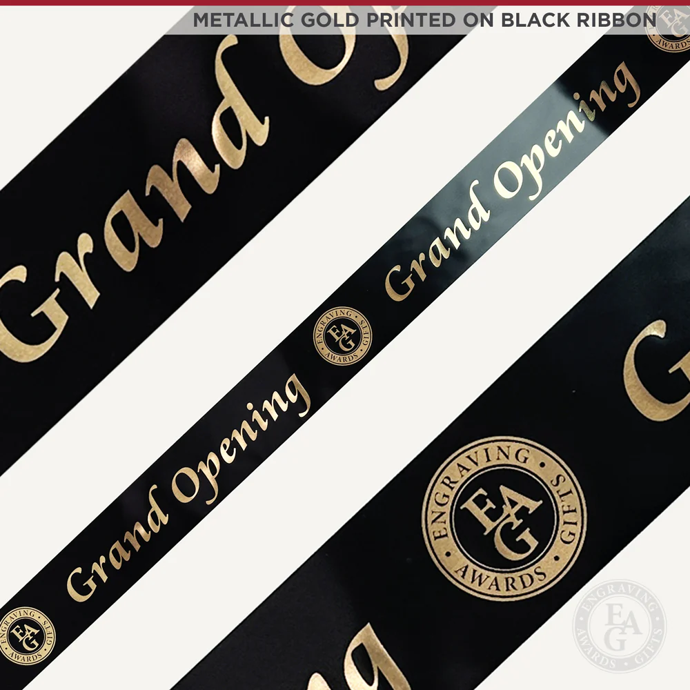 4" Wide Metallic Gold Printed Ribbon - Image 16