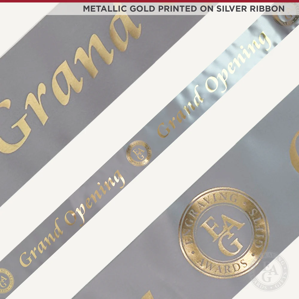 4" Wide Metallic Gold Printed Ribbon - Image 27