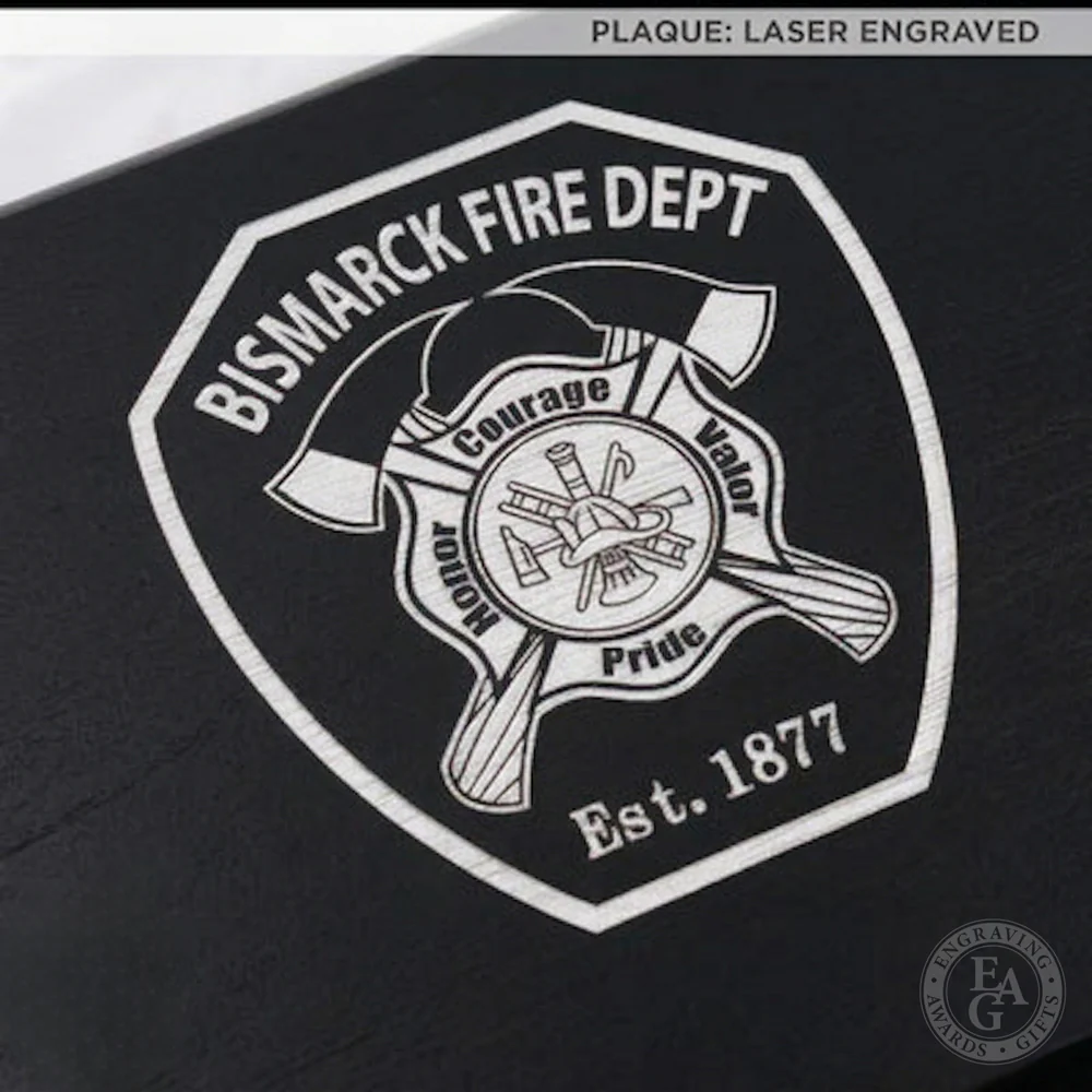 42x16 Black Firefighter Award Plaque - Chrome Axe - Image 18