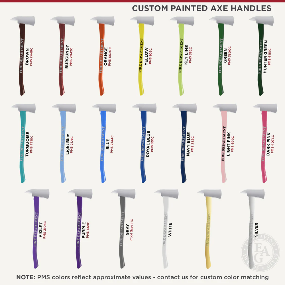 36" Chrome Plated Ceremonial Firefighter Axe - Custom Painted - Image 4