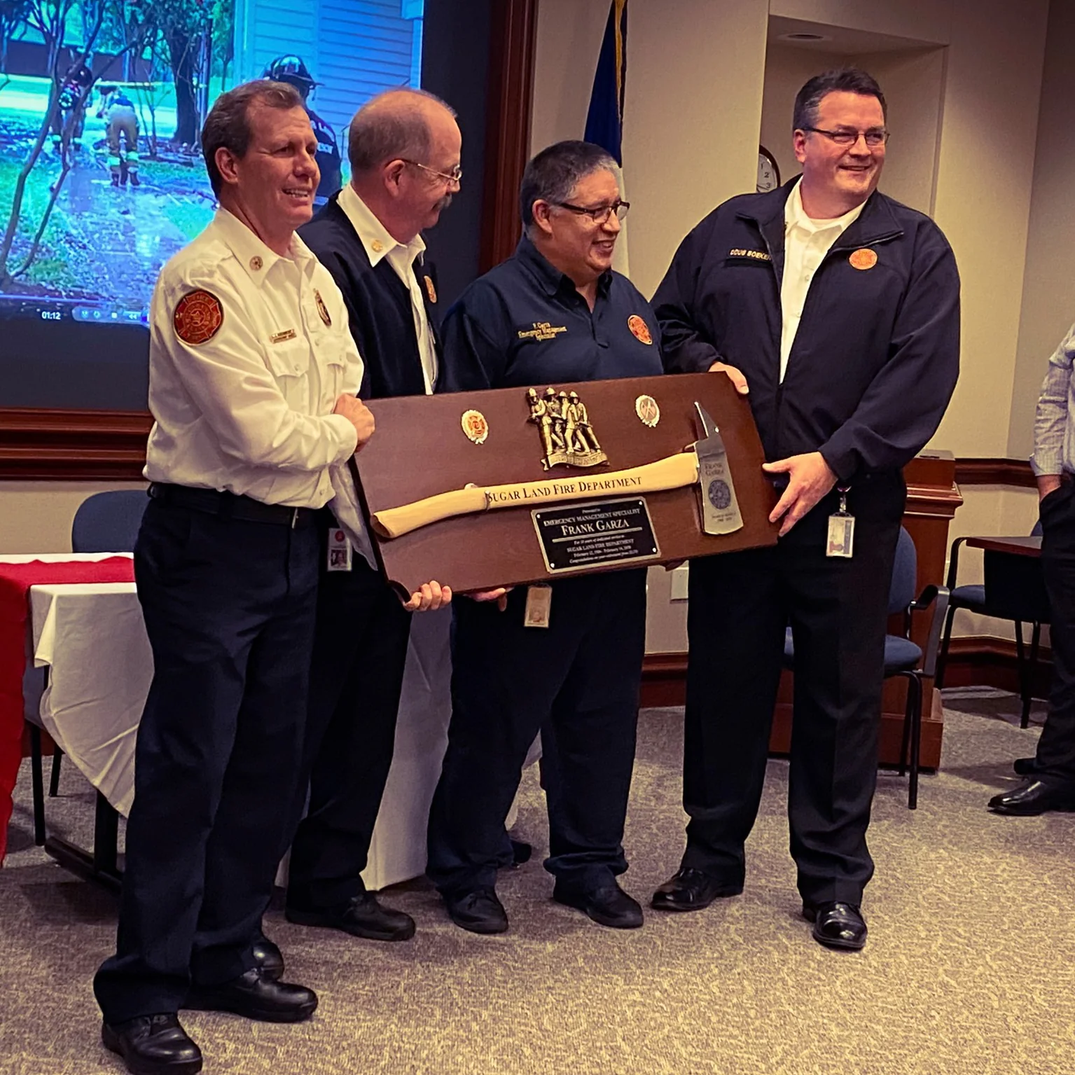 42x16 Walnut Firefighter Award Plaque - Chrome Axe - Image 35