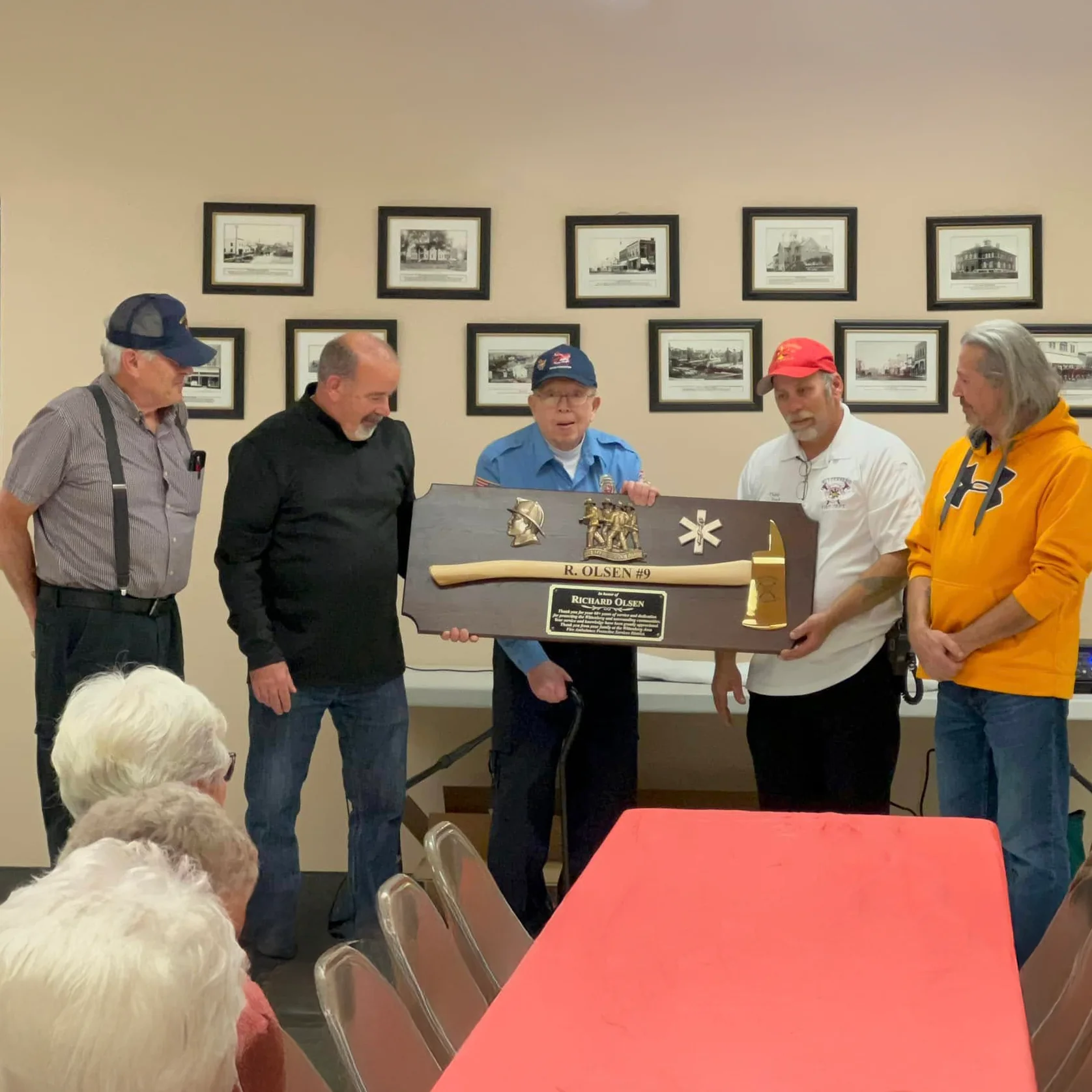 42x16 Walnut Firefighter Award Plaque - Gold Axe - Image 54