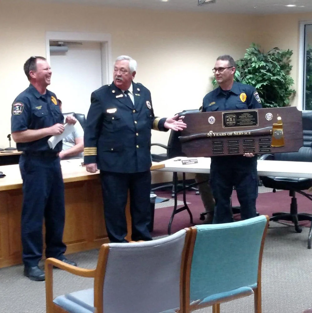 42x16 Walnut Firefighter Perpetual Award Plaque - Gold Axe - Image 22