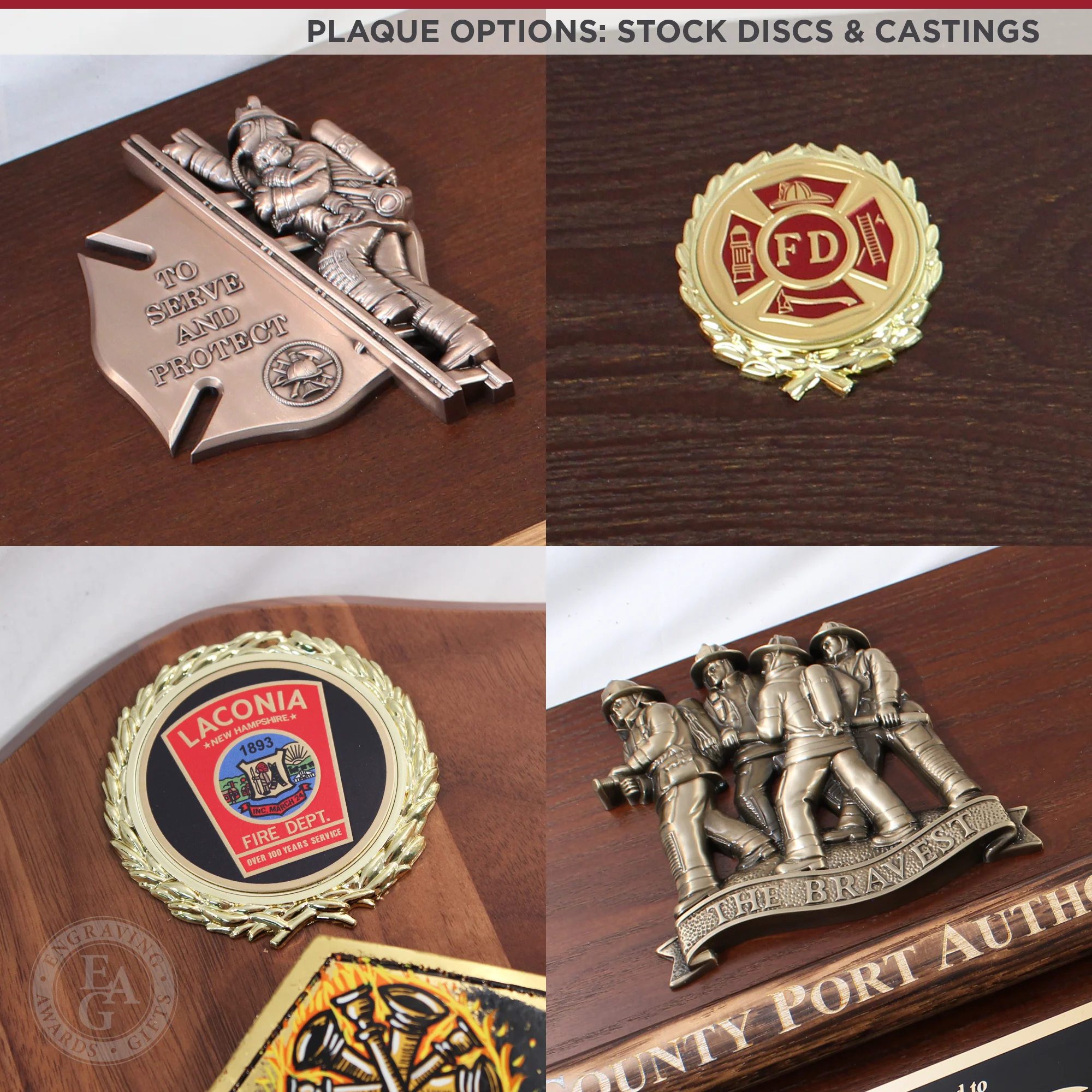 42x16 Walnut Firefighter Perpetual Award Plaque - Gold Axe - Image 9