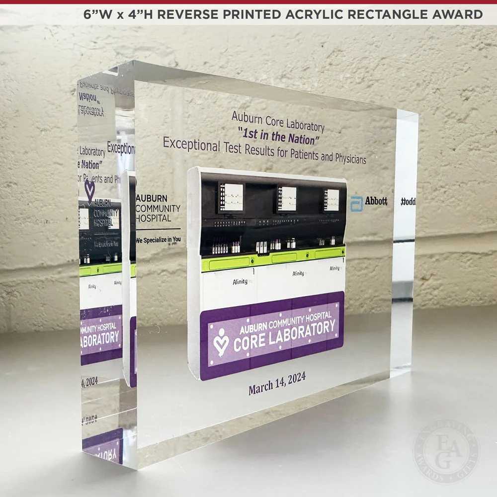 6" x 4" Acrylic Rectangle Award - Image 4