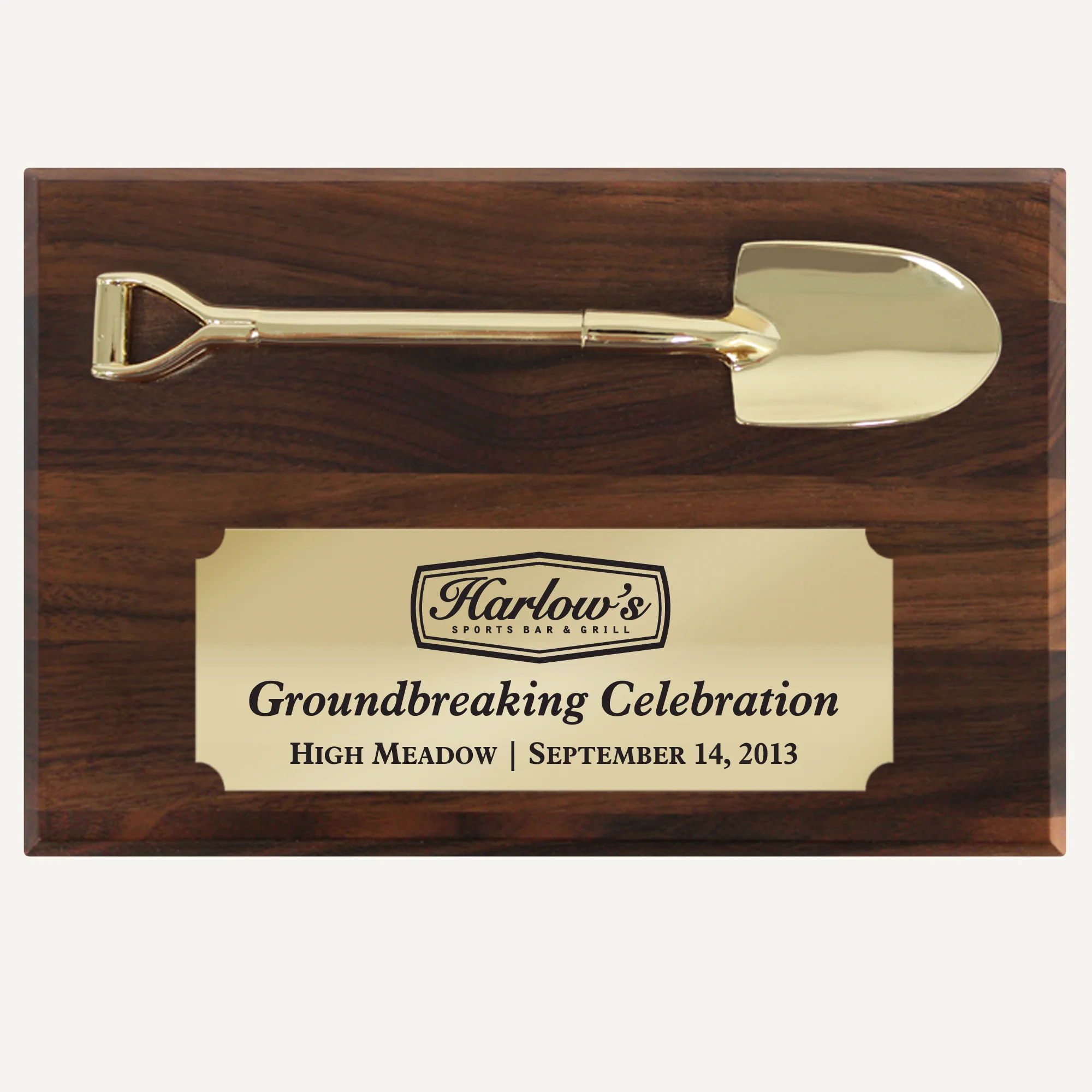 6" x 4" Miniature Shovel Plaque