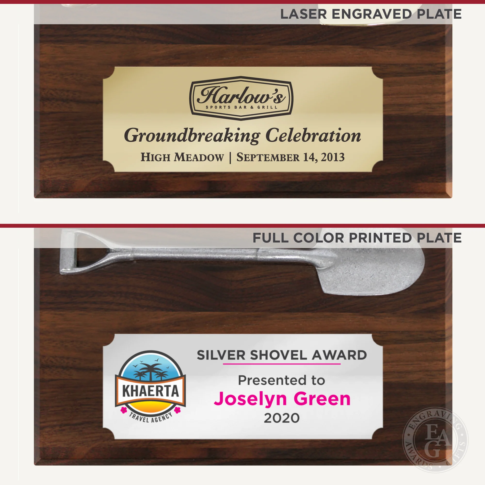 6" x 4" Miniature Shovel Plaque - Image 3