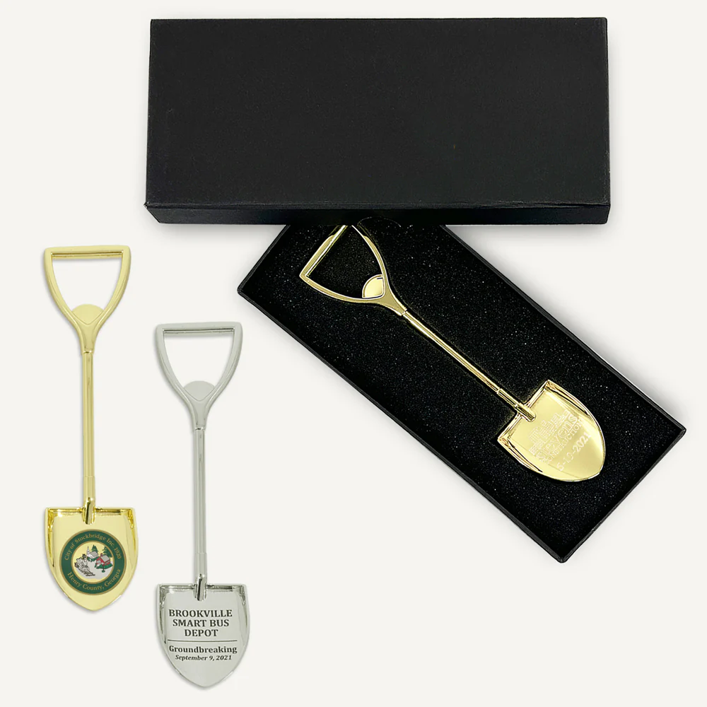 7" Gold & Silver Miniature Ceremonial Shovels