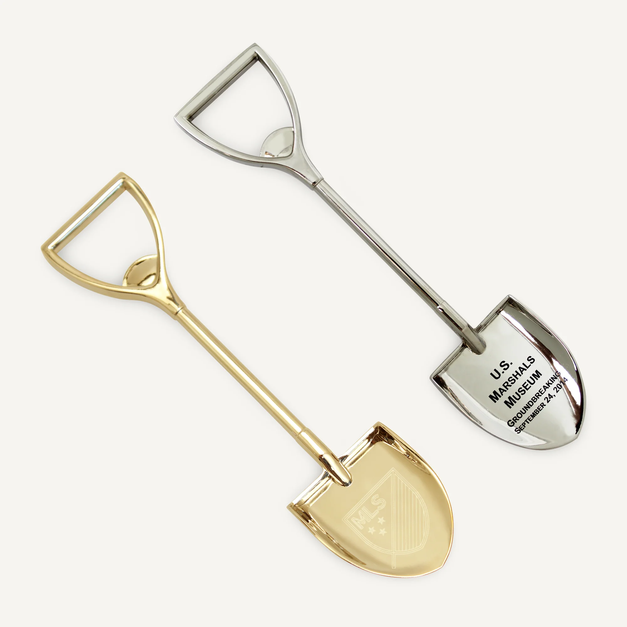 7" Gold & Silver Miniature Ceremonial Shovels - Image 3