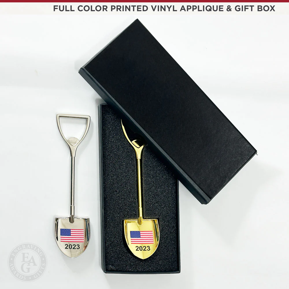 7" Gold & Silver Miniature Ceremonial Shovels - Image 4