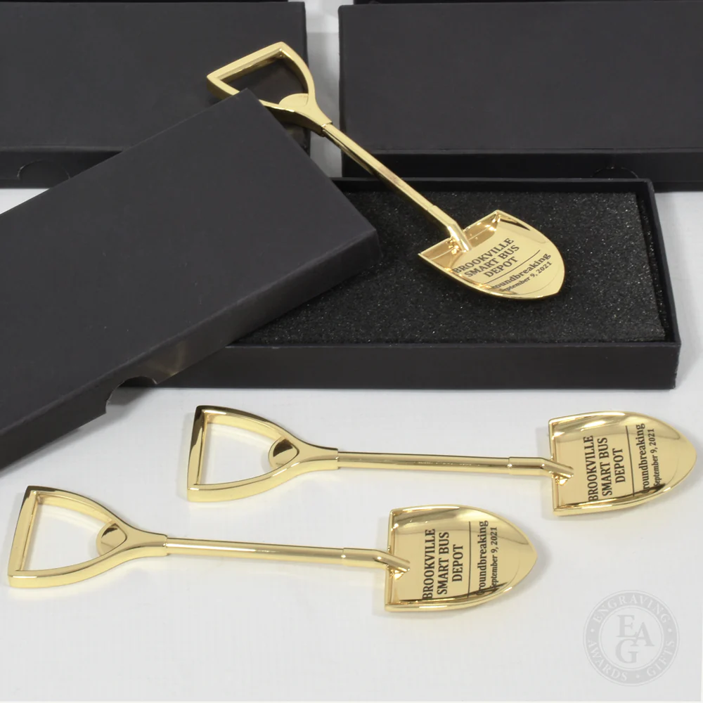 7" Gold & Silver Miniature Ceremonial Shovels - Image 7