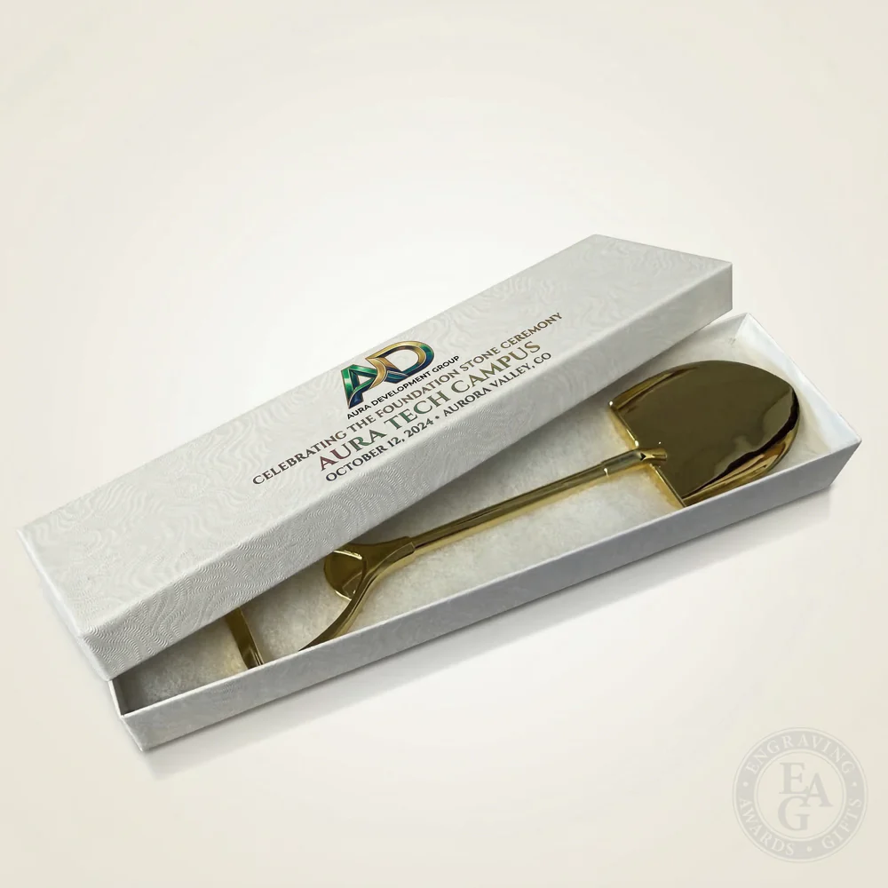 7" Gold & Silver Miniature Ceremonial Shovels - Image 8