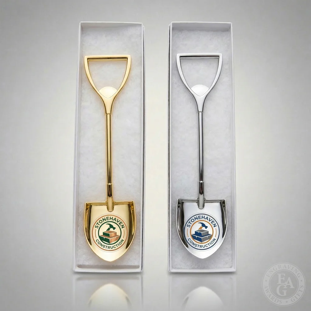 7" Gold & Silver Miniature Ceremonial Shovels - Image 9