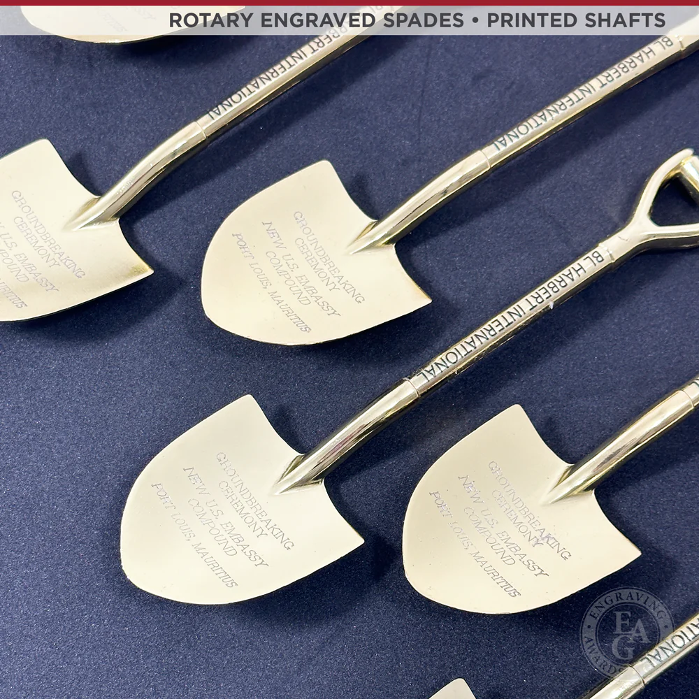 8" Gold Miniature Ceremonial Shovels - Image 9